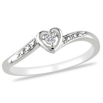 Miabella Diamond Accent Sterling Silver Heart-Shaped Promise Ring