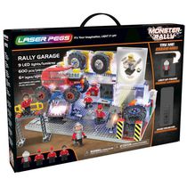 Ens. de jeu de briques de construction Laser Pegs, Collection Rallye de monstres : Rally Garage