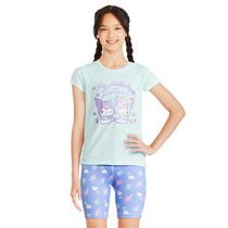 My Melody and Kuromi Girls' Cap Sleeve Top