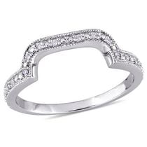 Bague d'anniversaire courbée Miabella avec accents de diamants en argent sterling