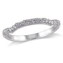 Miabella Diamond-Accent Sterling Silver Curve Anniversary Band