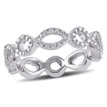 Bague éternité Miabella avec accents de diamants en argent sterling
