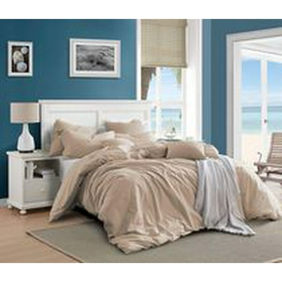 Swift Home Ensemble de housse de couette uni prélavé 100 % coton