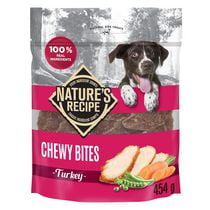 Nature's Recipe Chewy Bites Grain Free Natural Dog Treats, Turkey, Pea & Carrot Recipe, 227g-454g