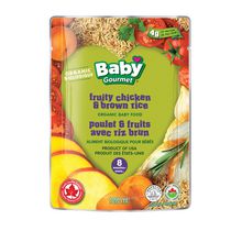 Baby Gourmet Poulet & fruits avec riz brun aliments biologiques pour bebes