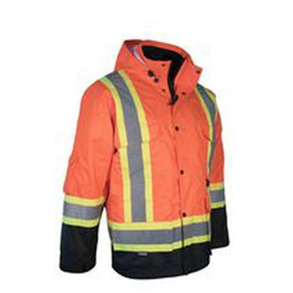 Forcefield 6-in-1 Hi Vis Winter Safety Parka with Removable Bomber Jacket