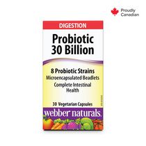 Webber Naturals Probiotiques 30 milliards 8 souches de probiotiques