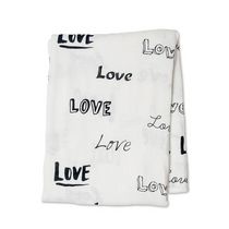 Lulujo - Collection moderne - Couverture d'emmaillotage en mousseline de bébé en bambou, housse d'allaitement / poussette - Amour