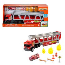 Matchbox-Coffret Transporteur avec véhicule de pompier et accessoires