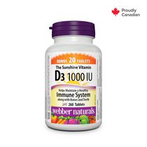 Comprimés vitamine D3 de Webber Naturals de 1 000 UI