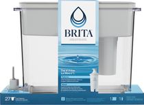 Très grand distributeur d’eau filtrée Brita® d’une capacité de 27 tasses avec 1 filtre standard, sans BPA, modèle Ultramax gris