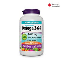 Webber Naturals® Omega 3-6-9 High Potency Fish, Flax & Borage, 1200 mg