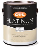 Peinture acrylique d'extérieur préteintée CIL® Platinum™ 2 en 1, marron d'eau / beige, semi-lustré, 3,78 litres