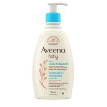 Aveeno Baby Daily Wash & Shampoo baby’s hair & Sensitive Skin Cleanser with Natural Oat Paraben Free & Phthalate Free, sulfates-free and dye-free - 354 mL
