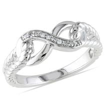 Miabella Diamond Accent Sterling Silver Infinity Ring