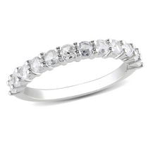 Miabella 1.10 Carat T.G.W. Created White Sapphire Sterling Silver Wedding Band