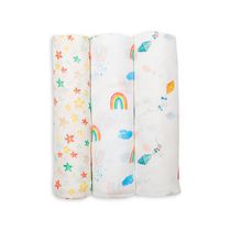 Lulujo - Couvertures en mousseline de bambou pour bébé - Allaitement, Housse de poussette, Cadeau de douche de bébé - Haut dans le ciel