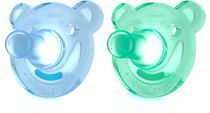 Suce Philips Avent Soothie en forme d’ours (3 mois ou plus), verte/bleue, emb. de 2, SCF194/04
