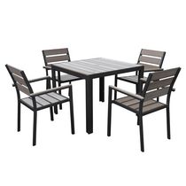 CorLiving 5pc Sun Bleached Outdoor Weather Resistant Dining Set