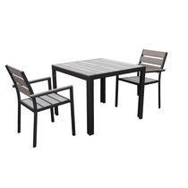 CorLiving 3pc Sun Bleached Outdoor Weather Resistant Dining Set