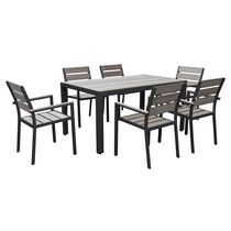 CorLiving 7pc Sun Bleached Outdoor Weather Resistant Dining Set