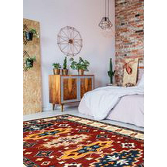 ECARPETGALLERY 100% Wool Traditional Indoor Area Rug for Entrance, Bedroom, Living Room and Dining Room