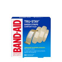 Pansements translucides TRU-STAYMC COMFORT FLEX® de marque BAND-AID®, Paquet familial de 60 pansements assortis
