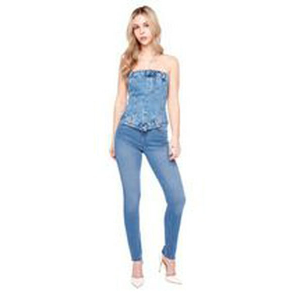 Jeaniologie ™ Women Mid Rise Skinny Jeans | Vintage Wash