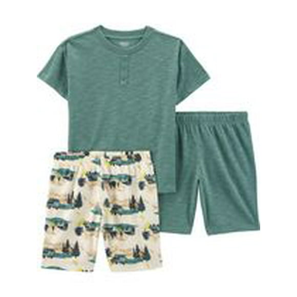 Carter's Child of Mine Kid Boys' Green Camping 3PC PJs, Size 4-14