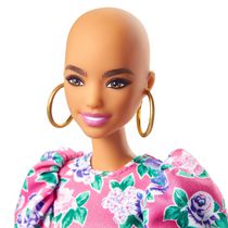 NRFB 2020 Barbie Mattel Fashionistas150 Bald Pizzazz Floral Dress Rare Earrings 