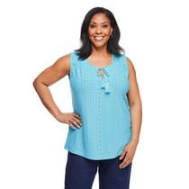Iyla Women's Plus Tassel Tank, Sizes 1X-4X