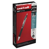 uniball™ 207 Plus+ Retractable Gel Pens, Medium Point (0.7mm), Black - 12 Count