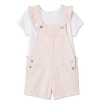 George Toddler Girls' Shortall 2-Piece Set, Sizes 2T-5T