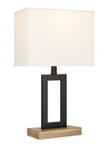 Lampe de table rectangulaire moderne en acier de 41 cm avec abat-jour rectangulaire