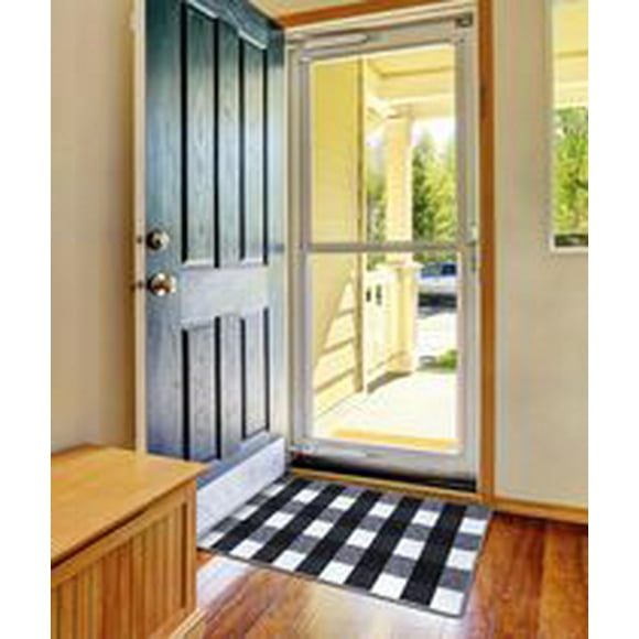 Ottomanson Ottohome Collection Non-Slip Rubberback Checkered Design Indoor Rug