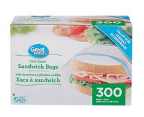 Great Value Sacs à sandwich avec fermeture à glissière, paq. de 300