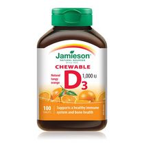 jamieson Comprimés à croquer de Vitamine D3 1 000 IU Saveur d'orange acidulée naturelle