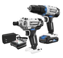 HART 20-Volt Cordless 2-Piece 1/2-inch Drill and Impact Driver Combo Kit (1) 1.5Ah Lithium-Ion Battery