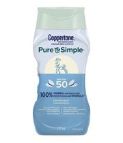 Coppertone Écran Solaire Minéral en Lotion Pure & Simple FPS 50