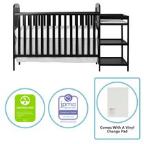 Dream On Me Anna 4-in-1 Full Size Crib and Changing Table Combo, Natural