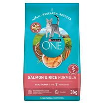 Purina ONE Salmon & Rice, Dry Cat Food, 1.59-7.2 kg
