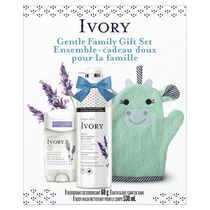 Ensemble-cadeau des Fêtes Ivory doux pour la famille avec gant de bain