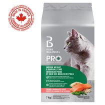 Pure Balance Pro+ Indoor Weight & Hairball Care with Salmon & Brown Rice Dry Cat Food, 100 g