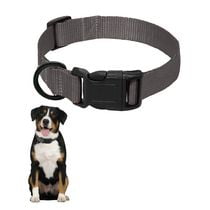 Sporn Comfort Dog Collar, Nylon Contrasting Colored Stitching Collars, Gray, Pink, Blue