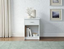 MAINSTAYS NIGHTSTAND WITH DRAWER, WHITE