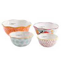 The Pioneer Woman Flea Market 4-Piece Ceramic Decorated Measuring Bowls