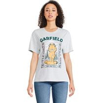 T-shirt à encolure ras du cou coupe garçonne Garfield pour femmes