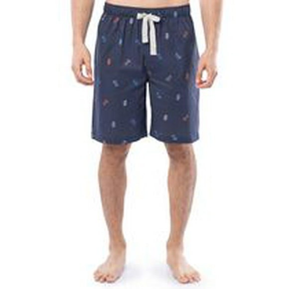 IZOD Men's Printed Cotton Sleep Shorts, Blue Anchors Away
