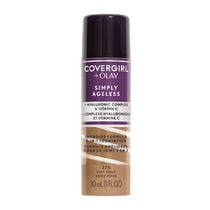 COVERGIRL Simply Ageless 3-in-1 Liquid Foundation Infused with Hyaluronic Complex, Vitamin C and Niacinamide -  Hydrating Formula, 100% Cruelty-Free, 3-in-1 Liquid Foundation