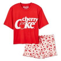 Pyjama 2&nbsp;pièces Cherry Coke Coca-Cola pour femmes Tailles TP–TG